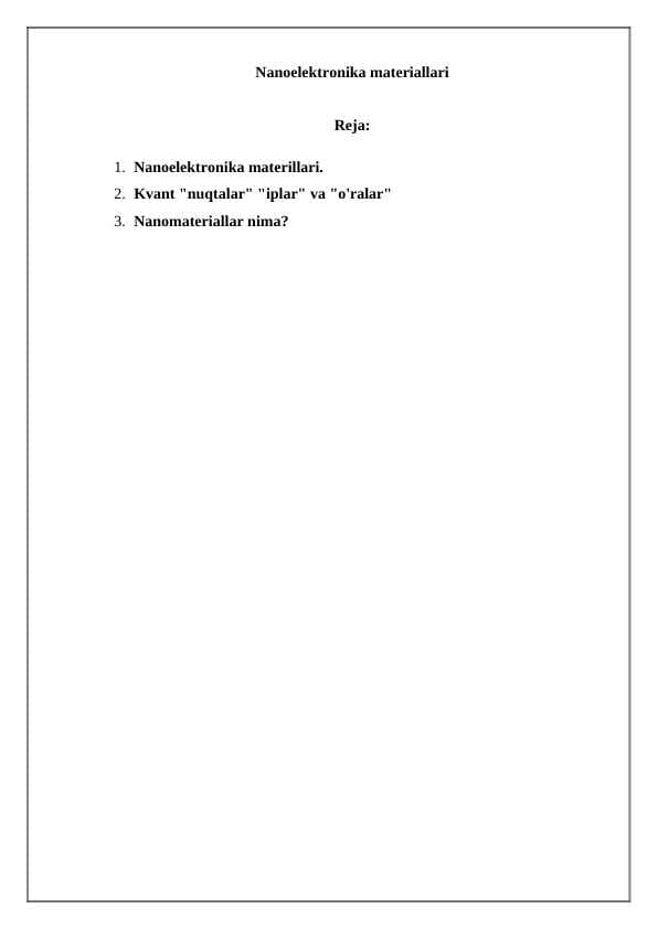 Nanoelektronika materiallari