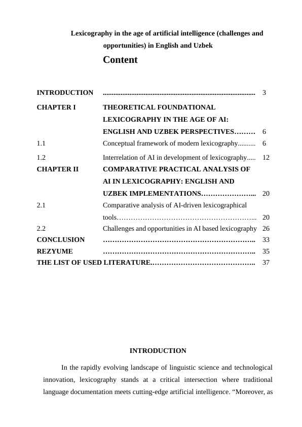 Lexicography in the age of artificial intelligence (challenges and opportunities) in English and Uzbek