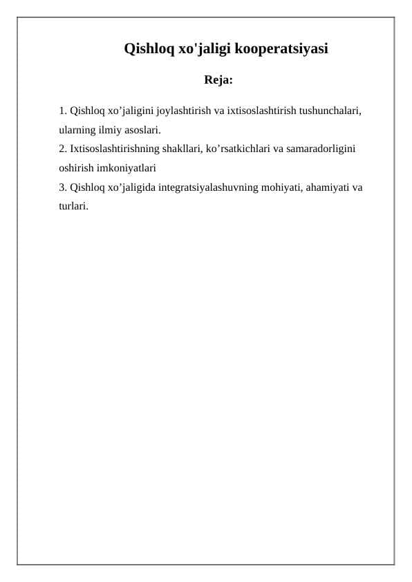 Qishloq xo'jaligi kooperatsiyasi
