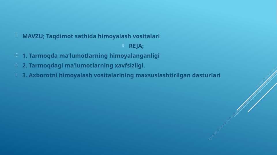 Taqdimot sathida himoyalash vositalari