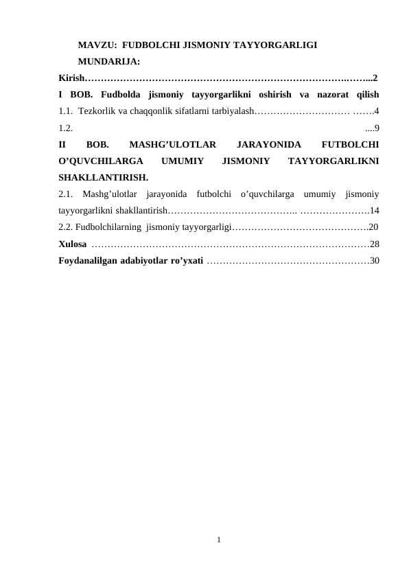 Fudbolchi jismoniy tayyorgarligi