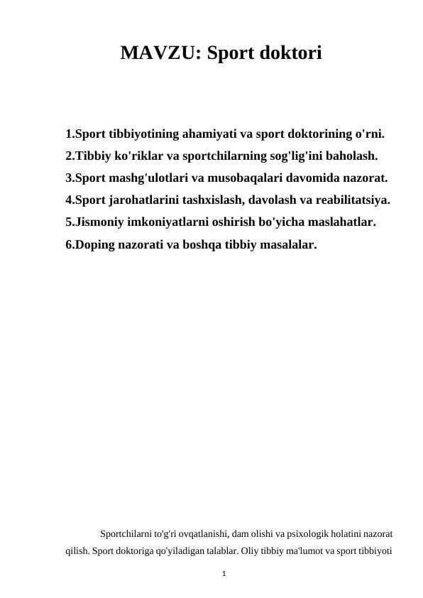 Sport doktori
