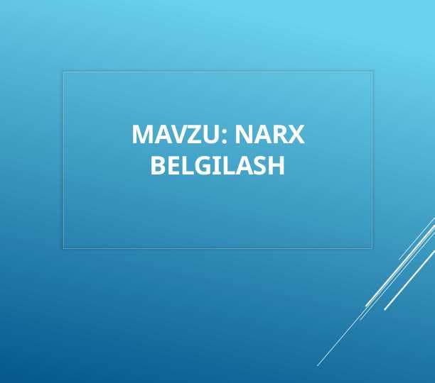 Narx belgilash