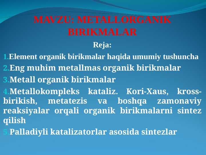 Metallorganik birikmalar