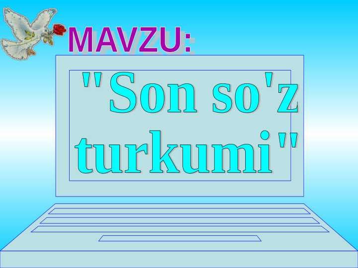 Son so'z  turkumi