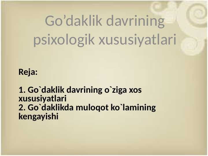 go'daklik davri