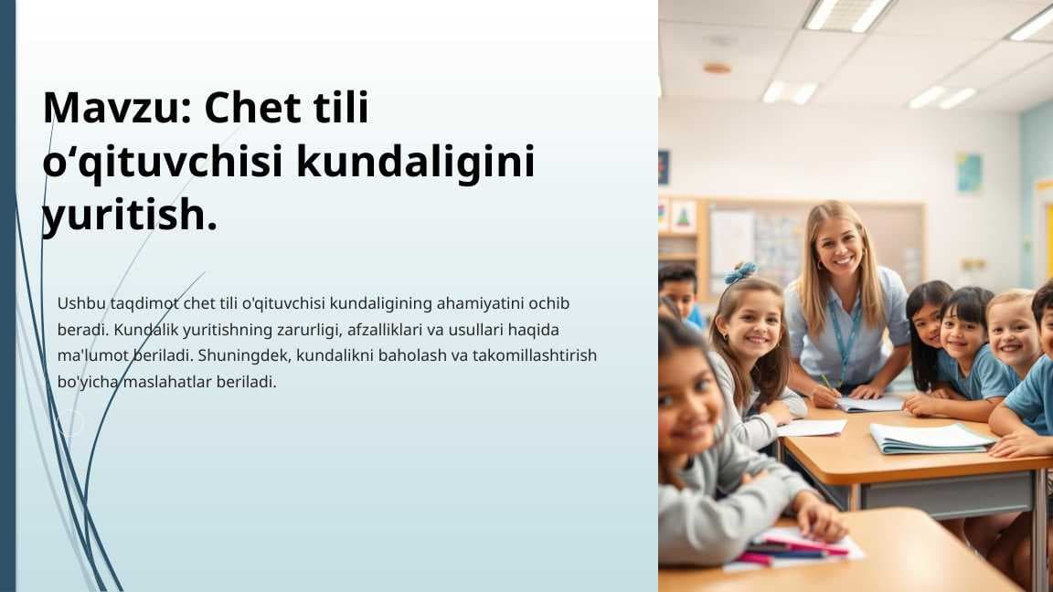 Chet tili oʻqituvchisi kundaligini yuritish