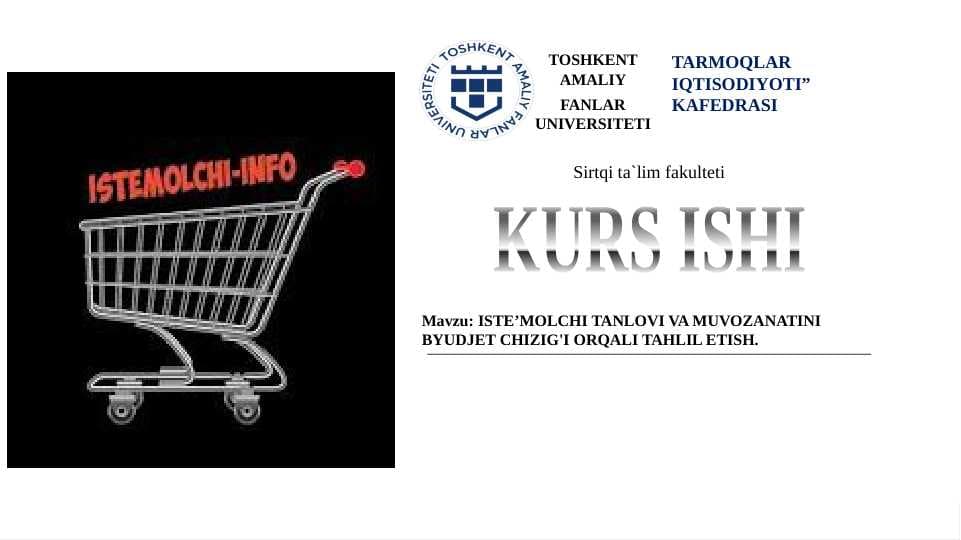 ISTE’MOLCHI TANLOVI VA MUVOZANATINI BYUDJET CHIZIG'I ORQALI TAHLIL ETISH