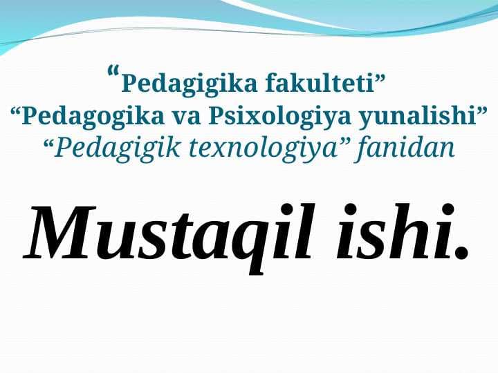 PEDAGOGIK TEXNOLOGIYALARNING RIVOJLANISH TARIXI
