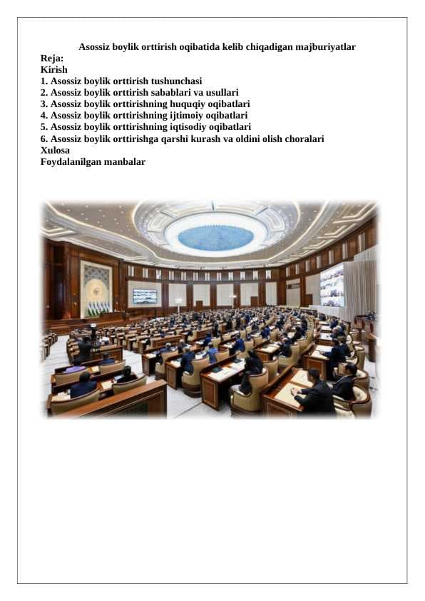 Asossiz boylik orttirish oqibatida kelib chiqadigan majburiyatlar 25
