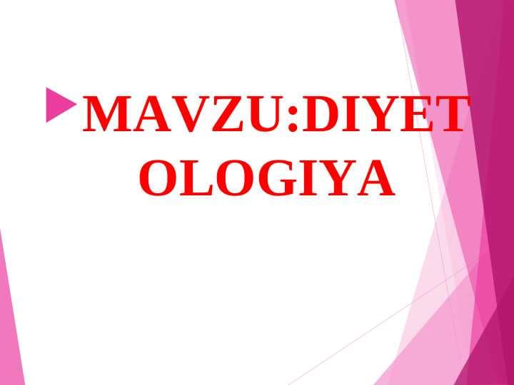 DIYETOLOGIYA