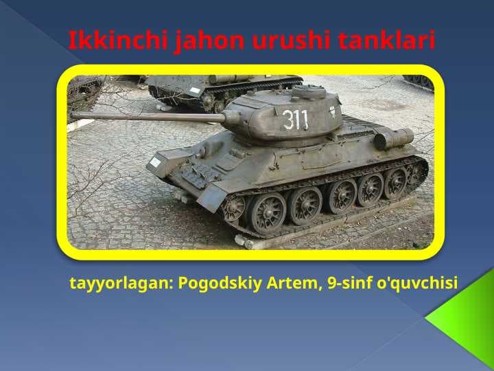 Ikkinchi jahon urushi tanklari