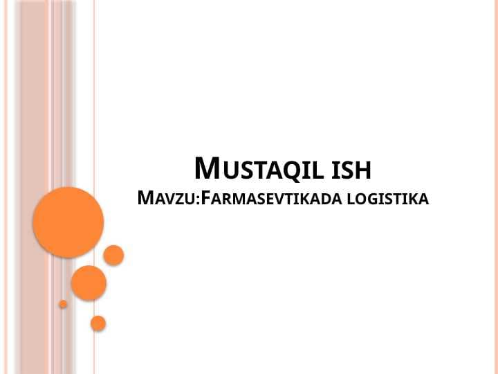 Farmasevtikada logistikaFarmasevtikada logistika