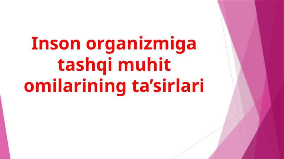 Inson organizmiga tashqi muhit omilarining ta’sirlari