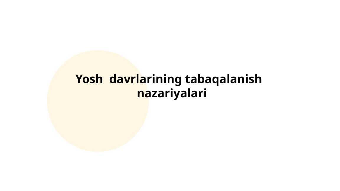 Yosh  davrlarining tabaqalanish   nazariyalari (2)