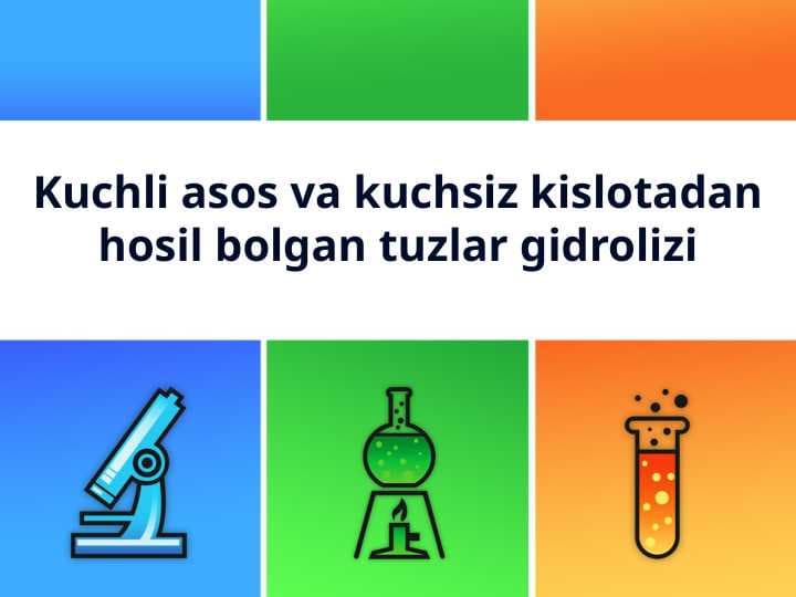 Kuchli asos va kuchsiz kislotadan hosil bolgan tuzlar gidrolizi