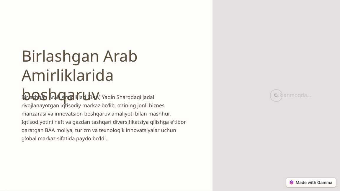 Birlashgan Arab Amirliklarida boshqaruv