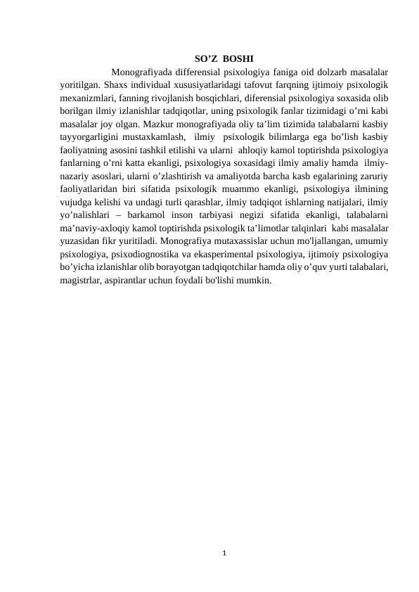 DIFFERENSIAL PSIXOLOGIYA