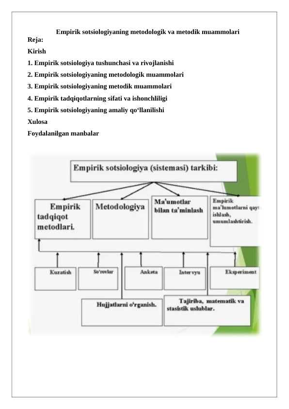 Empirik sotsiologiyaning metodologik va metodik muammolari 25