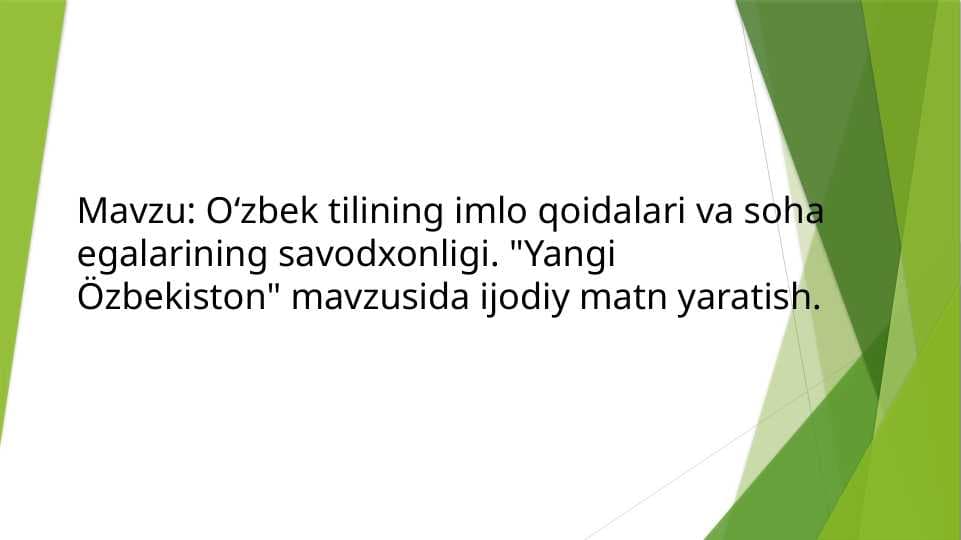 O‘zbek tilining imlo qoidalari va soha egalarining savodxonligi