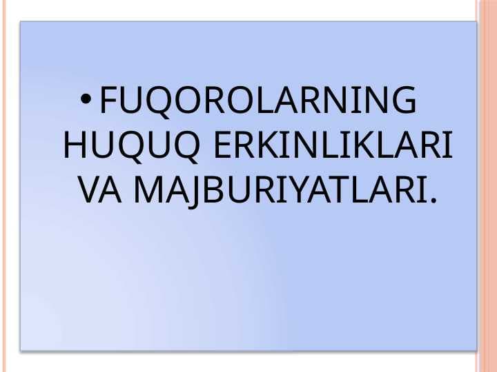fuqorolar majburiyati