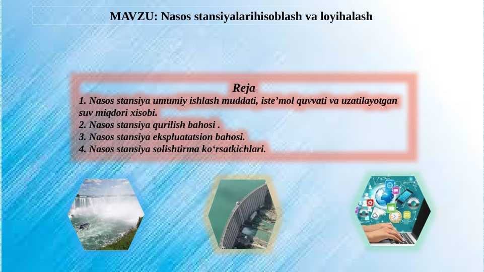 Nasos stansiyalarihisoblash va loyihalash