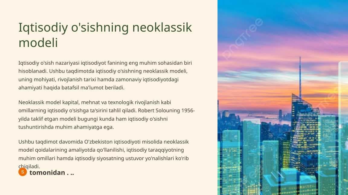 Iqtisodiy o'sishning neoklassik modeli