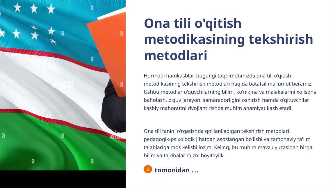 Ona tili o'qitish metodikasining tekshirish metodlari