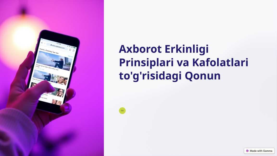 Axborot Erkinligi Prinsiplari va Kafolatlari to'g'risidagi Qonun