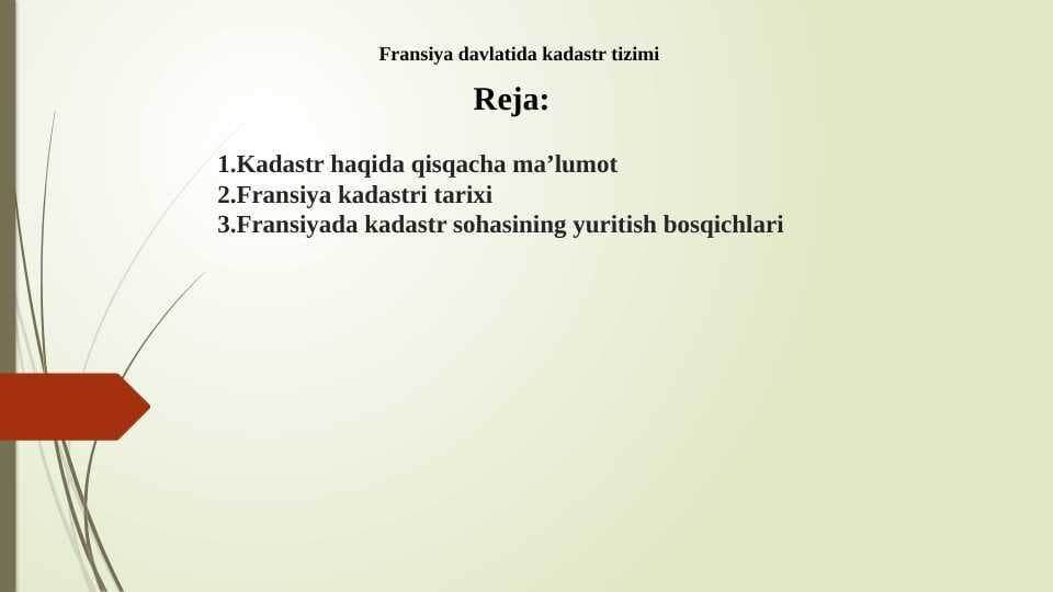 Fransiya davlatida kadastr tizimi