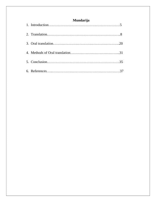 Methods of Oral translation