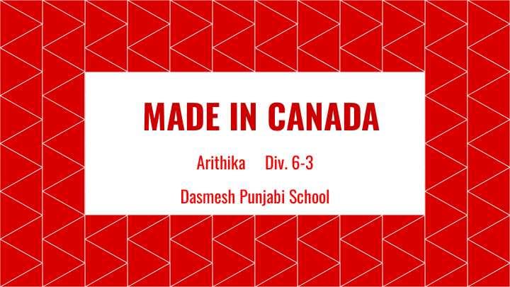 Made in Canada. English lesson