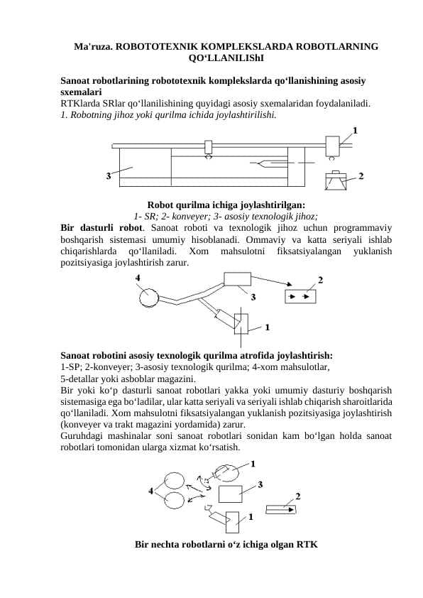 ROBOTOTEXNIK KOMPLEKSLARDA ROBOTLARNING QO‘LLANILIShI