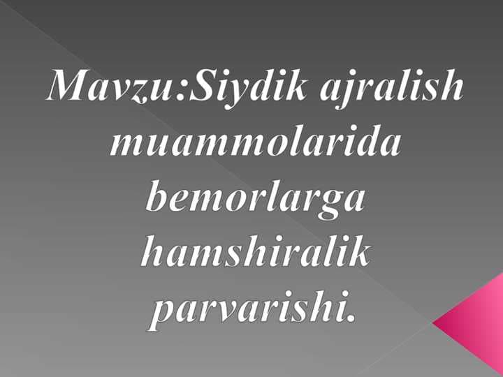 siydik ajralish muammolarida bemorlarga