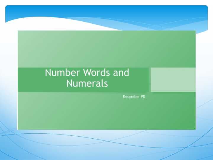 Number  Word and Numerals
