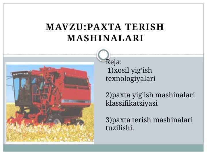 Paxta terish mashinalari