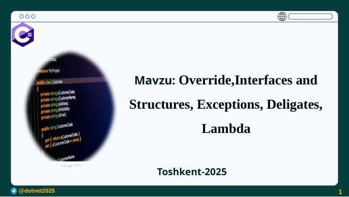 C# da overriding qilish