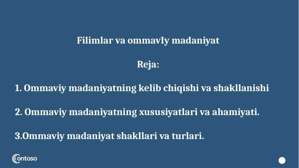Filimlar va ommavIy madaniyat