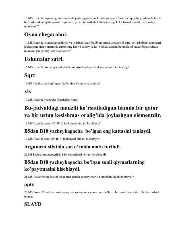 Informatika savollar va javoblar (42)