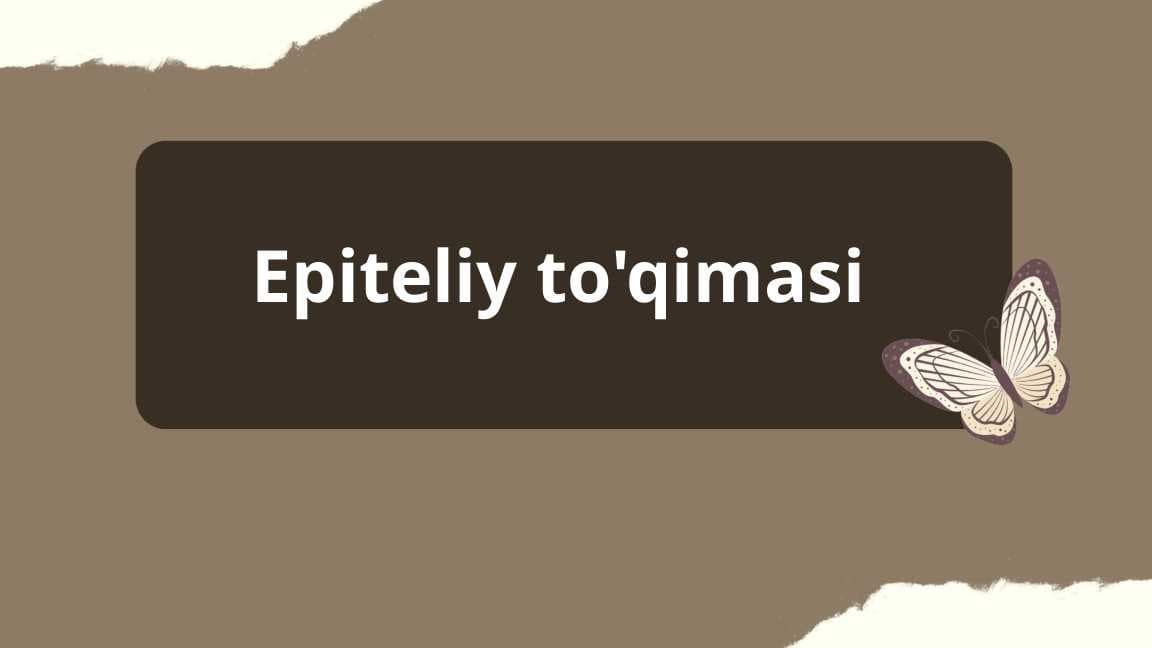 Epiteliy to'qimasi