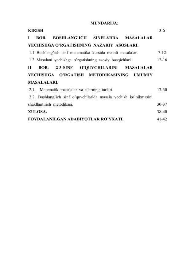 Boshlang‘ich  sinflarda matematika o‘qitishda masalalar yеchishning umumiy masalalari