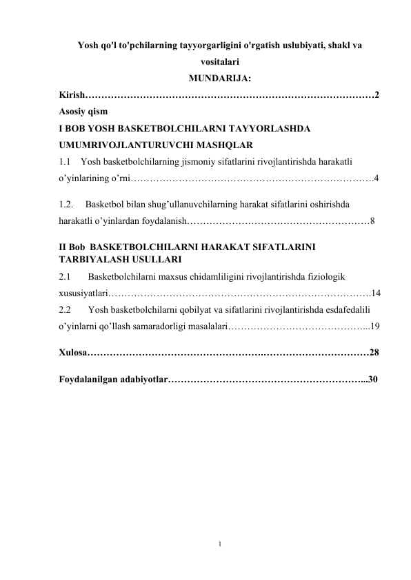 Yosh qo'l to'pchilarning tayyorgarligini o'rgatish uslubiyati, shakl va vositalari