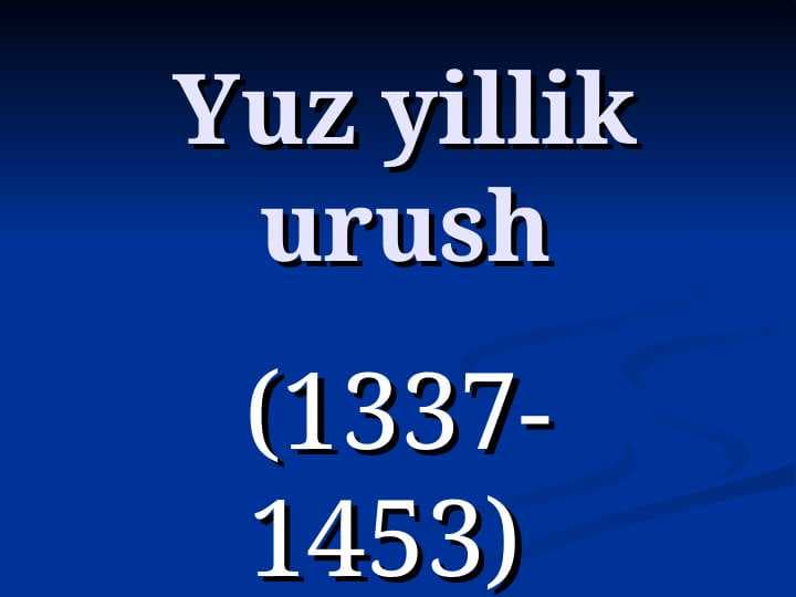Yuz yillik urush
