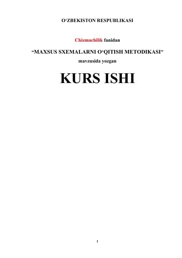 MAXSUS SXEMALARNI O‘QITISH METODIKASI