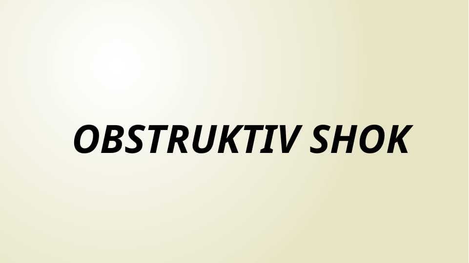 Obstruktiv shok