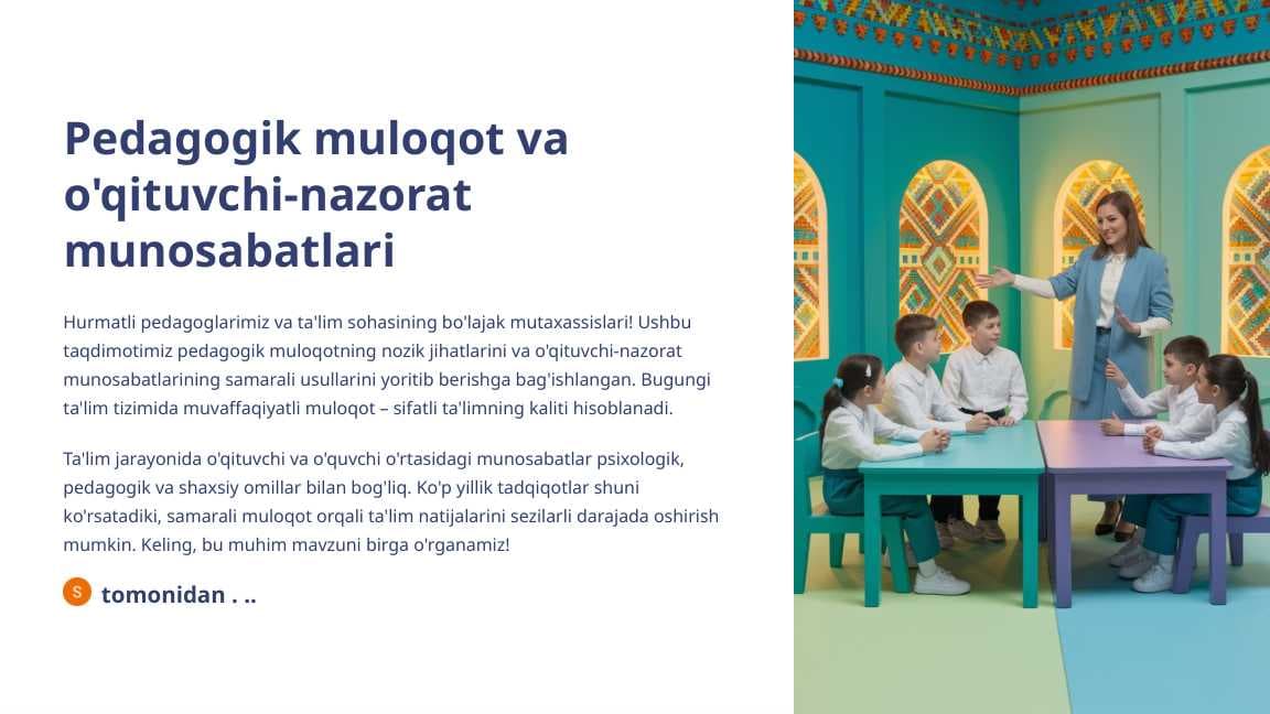 Pedagogik muloqot va o'qituvchi-nazorat munosabatlari