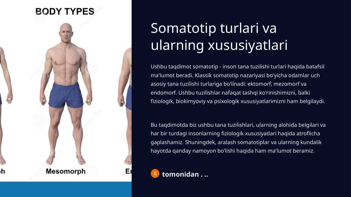 Somatotip turlari va ularning xususiyatlari