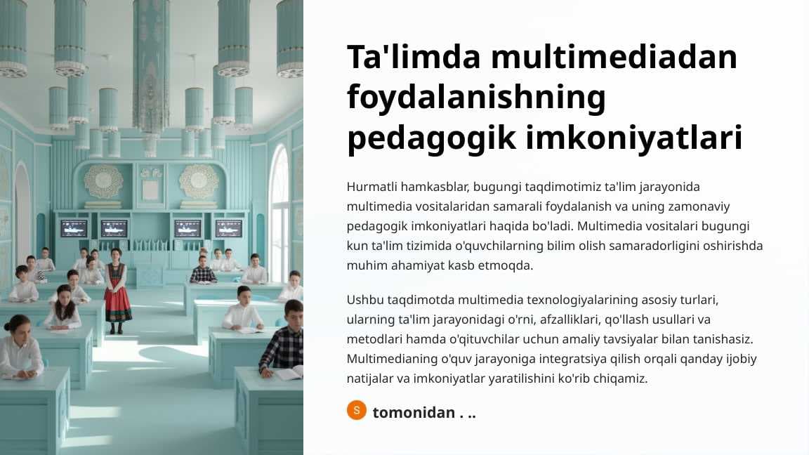 Ta'limda multimediadan foydalanishning pedagogik imkoniyatlari