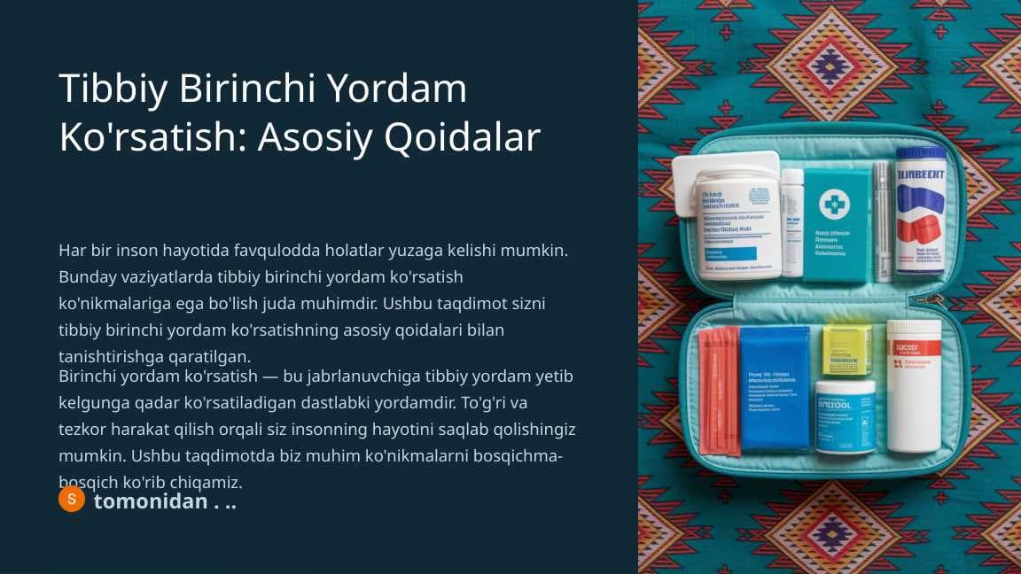 Birinchi Tibbiy  Yordam Ko'rsatish Asosiy Qoidalar