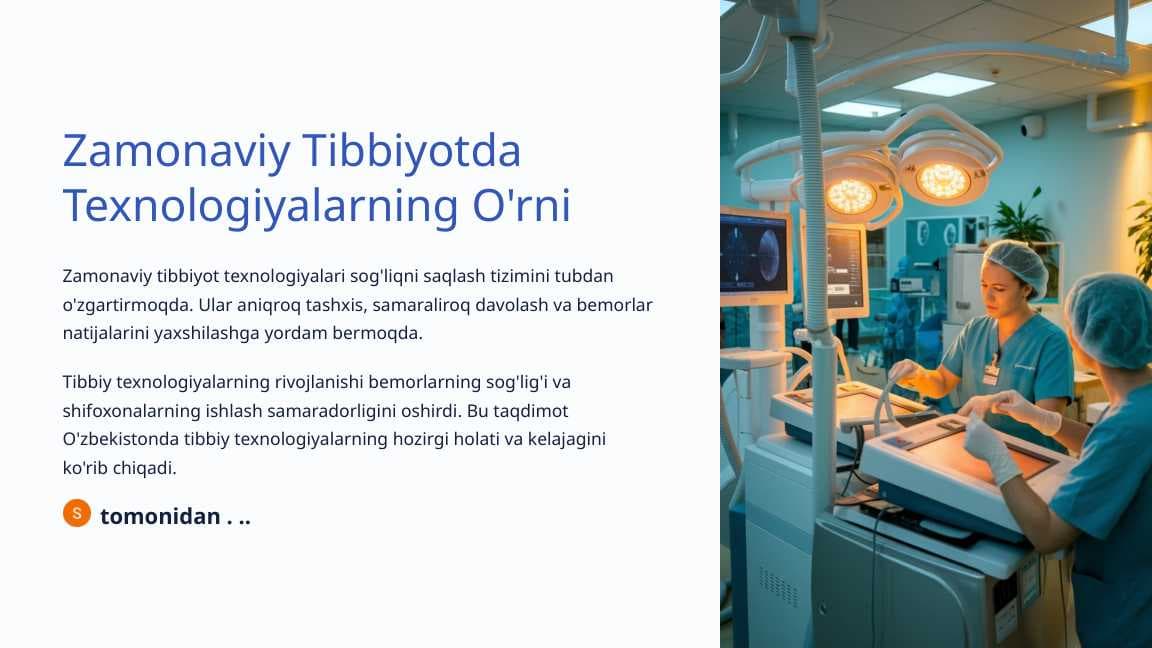 Zamonaviy Tibbiyotda Texnologiyalarning O'rni